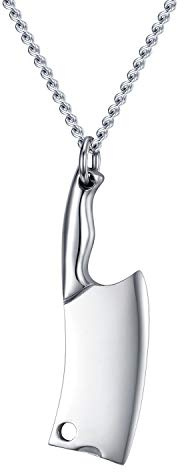 dsanbo Punk Jewellery Stainless Steel Kitchen Knife Pendant Chain Women Men Necklace silver