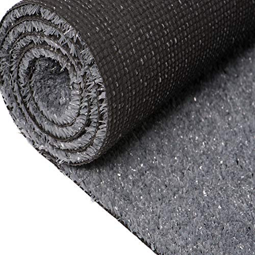 Carpeto Rugs Kunstrasen Balkon Teppich Wasserfest - Kunstrassenteppich Outdoor - Rasenteppich Balkon Meterware - Kunstgras Balkonteppich - Grau - 300 x 120 cm