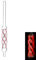 COCO BLANCO Kaya® (Shisha Mundstück aus Glas/Leuchtet Im Dunkeln) 33 cm Glasmundstück Knickschutz für deinen Schlauch (rot)