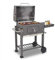 Zokop Large Square Outdoor BBQ Charcoal Grill, Barbecue Charcoal Oven with Spice Shelf and Plastic Wheel for Outdoor Camping Garden Backyard Cooking Picnic Traveling (47 X 42.5 X 22)