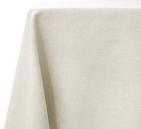 WAITER TREE Table Cloth 140x240 cm Rectangular Wipe Clean Table Cover, Cream Faux Linen Wipeable Waterproof Tablecloth for Outdoor Picnic Dining Kitchen Party - Beige
