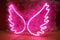 Ulalaza Neonlicht Zeichen LED Nachtlichter USB-betrieben dekorative Festzelt Zeichen Bar Pub Store Club Garage Home Party Dekor (Angel Wing pink)