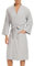 Mnemo Peignoir de Bain Homme Gaufré Kimono légère Waffle Robe de Chambre Coton Organique, Gris, L