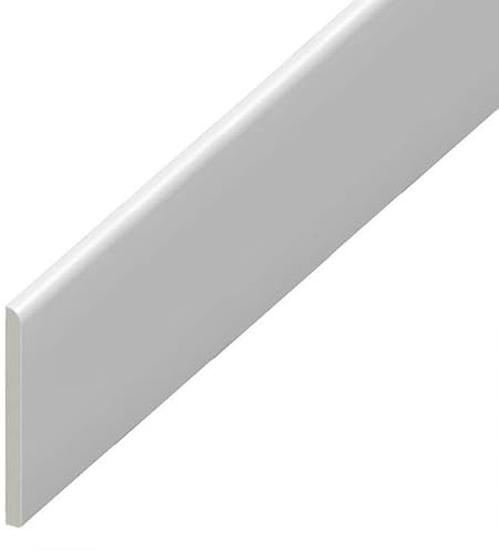 White UPVC Trims (Various Sizes) (65mm x 2.5m, White)