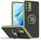 XINYEXIN Funda para OPPO A74 4G, Funda con Soporte de Anillo, TPU + PC Translúcido Anti- Arañazos Carcasa Protectora Antigolpes Case Cover - Verde Ejercito
