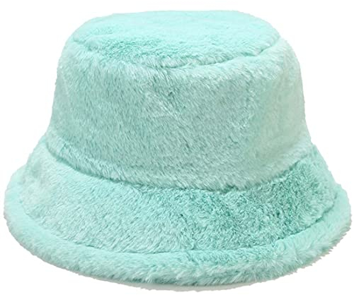 Yixda Damen Winter Mütze Fischerhüte Weiche Kunstpelz Eimerhut Bucket Warm Hut (Grün)