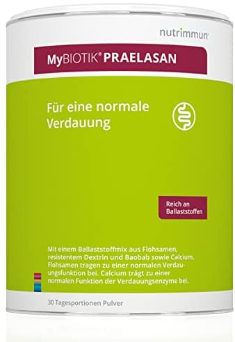MyBIOTIK®PRAELASAN I made by nutrimmun I Für 30 Tage I Ballaststoffmix aus Flohsamenschalen, Maisdextrin, Baobab & Calcium I nutrimmun Nahrungsergänzungsmittel für ballaststoffreiche Ernährung