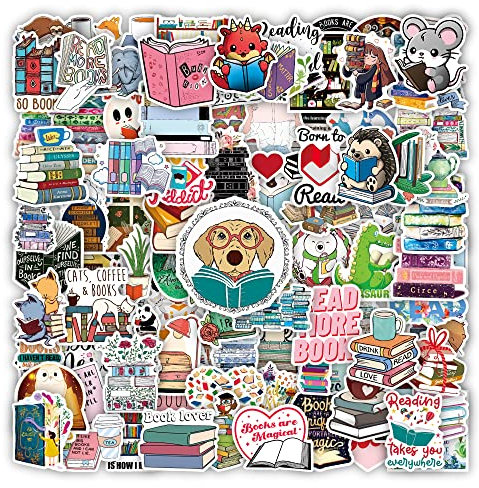 100 Pcs Inspirational Reading Stickers, Positive Motivational Book Stickers for Kids Students Teachers, Vinyl Waterproof Reading Book Decals
