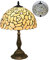 Uziqueif Vintage Tiffany Style Tischlampe W12 H19 Zoll, E27 Handcraft Sonnenblume/Tulpe/Rose Glasmalerei Lampenschirme Tischlampen für Schlafzimmer Wohnzimmer Nachttischlampe Office, Rose B