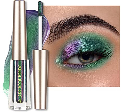 Flüssiger Lidschatten Chameleon Glitter Makeup, Multichrome Metallic Shimmer Liquid Eyeshadow Long-lasting Holographic Diamant Funkelnder, Perlglanz-Augen-Make-up (#103)