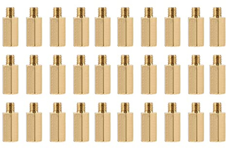 YOKIVE 30 pcs M3 Écarteur Vis, Laiton Hex pcB Entretoises, Garder Hauteur Cohérent, Excellent pour Carte Mère (Or Ton, 9mm+3mm)