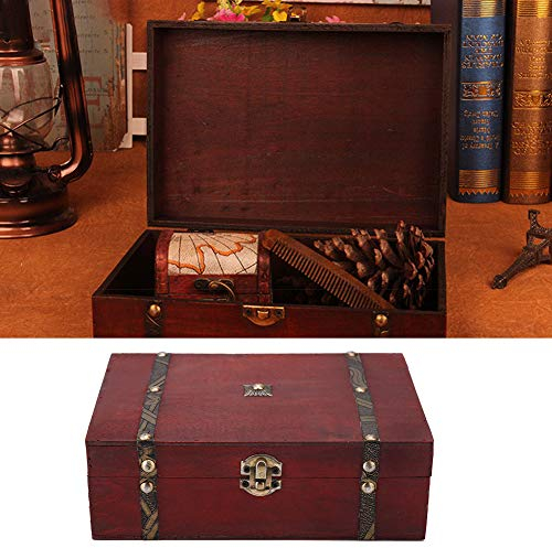 MOUMOUTEN-Boîte de Rangement en Bois, boîte de Rangement rétro avec Serrure pour la Collecte de Bijoux, boîte de Rangement pour la décoration de la Maison
