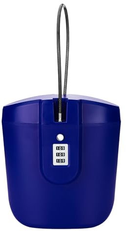 Soleebee Tragbare Anti-Diebstahl Schlossbox, Portable Sicherheit Schlosstasche Mobiler Reisesafe Strandsafe mit Zahlen Schloss Lock Box für den Strand Reisen Camping Sport Outdoor (Dunkelblau)