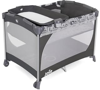 Joie commuter™ change Reisebett, mit Wickelaufsatz, kompakt faltbar, herausnehmbare Liege & Matratze, mit Tragetasche, Geburt bis 3 Jahre (1–15 kg) (Logan)
