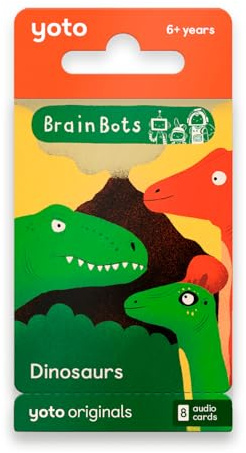 Yoto BrainBots: Dinosaurs – 8 Kids Audiobook Cards for Use with Player & Mini All-in-1 Audio Device, Educational Screen-Free Listening with Fun Stories for Learning & Interactive Quizzes, Ages 6+