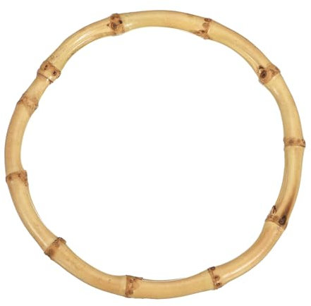 QUARKZMAN 4,7 Runde Bambus-Handtaschengriffe, Handtaschengriff-Ersatzteile für die Herstellung von DIY-Handtaschen, Strandtaschen aus Stroh