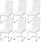Yaheetech 6er Küchenstühle-Set Schwingstuhl mit Metalluntergestell Esszimmerstuhl Polsterstuhl fürs Esszimmer/Küche/Wohnzimmer/Restaurant/Konferenzraum, weiß