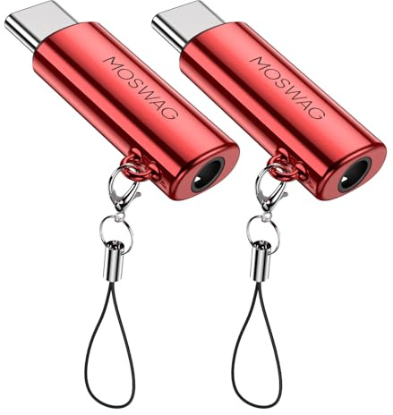 MOSWAG Adaptador USB-C a 3.5mm Audio DAC Zinc | Compatible con Samsung Galaxy, Pixel, iPad, OnePlus y más - conector de aleación de zinc para sonido claro sin pérdidas