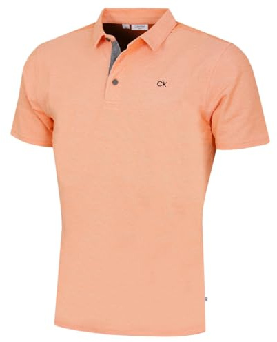 Calvin Klein Mens Prep Campus Golf Polo Shirt - Orange - L