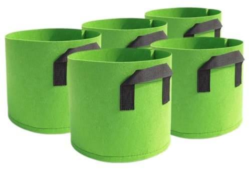 Yardwe 5stücke Dicke Pflanzen-anzuchtbeutel Vliesstoff Für Kartoffeln Und Blumen Atmungsaktive Tragbare Pflanzsäcke Für Garten Und Balkon Für Verschiedene Pflanzenarten