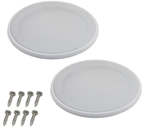 OZXNO 2pcs Round Ceiling Speaker Grill Covers for 8 Inch Speaker with Screws(White)