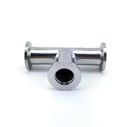 KF16 (NW16) Gleiches T-Stück, 3-Wege-T-Flansch, Adapterflansch, Vakuum-Tri-Clamp-T-Stück, Sanitär-T-Stück, Ferrule-Rohr, Edelstahl 304