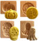 4 Stück hölzerne Keksformen Kekse geschnitzte Holzform DIY Keksstempel Ausstechform lustige 3D-Presse Prägeform für Weihnachten Backwerkzeug (Halloween Style)
