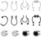 JFORYOU 12 Pieces Stainless Steel Fake Nose Ring Hoop No Pierced Magnetic False Septum Lip Tragus Ohr Ringe Earrings Silver Black Piercing Jewelry with Ball Accessories