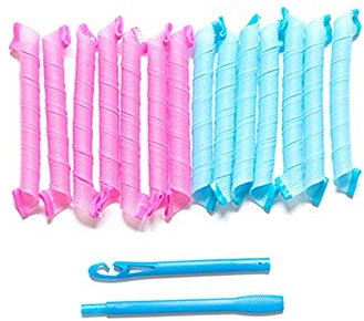Hair Curler Rolls 12st 18pcs 30cm 45cm Lange Magic Hair Roller Lockenwickler Spiral Curls weiche magische Curle Lockenwickler DIY Haar-Styling Locken-Werkzeuge DIY Wave Styling Kit(Wave roll 45cm)