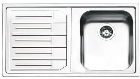 Lavello incasso 1 vasca e gocciolatoio sinistro inox 86x50 cm - Smeg LP861S2