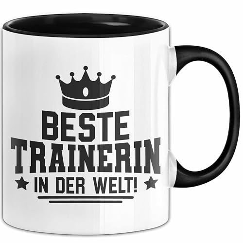 Trainerin Tasse Geschenk Beste Trainerin In Der Welt Fussball Handball Hockey Trainerin (Schwarz)