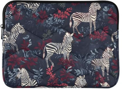 Quilted Laptop Sleeve Zebra Jungle Dark Carrying Case Laptop Cover 15.6 Laptop Case for Women
