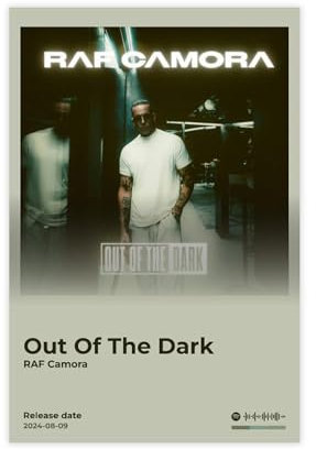 rewcad RAF Camora Poster, berühmter Rapper, Hip-Hop-Musik, Rap-Album, Out of the Dark, Cover, Fans, Geschenk, Leinwand, Poster, Schlafzimmer, Dekoration, Landschaft, Büro, Raumdekoration, Geschenk, 30