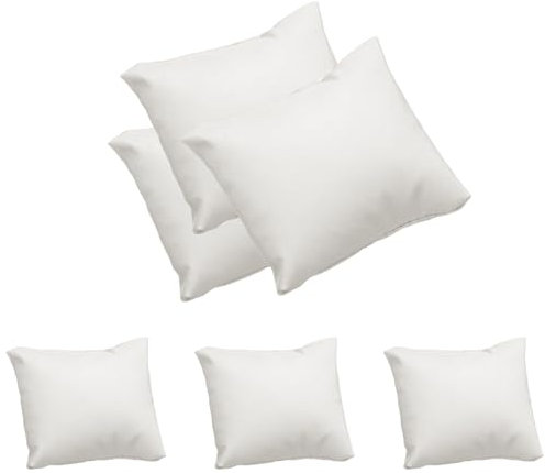 QUARKZMAN 6Pcs Oreillers de Montre en Cuir, Oreiller de Présentation de Bijoux pour Bracelet, Montre, Cheville, Bracelet, Boucle d'Oreille Pendante et Collier Blanc