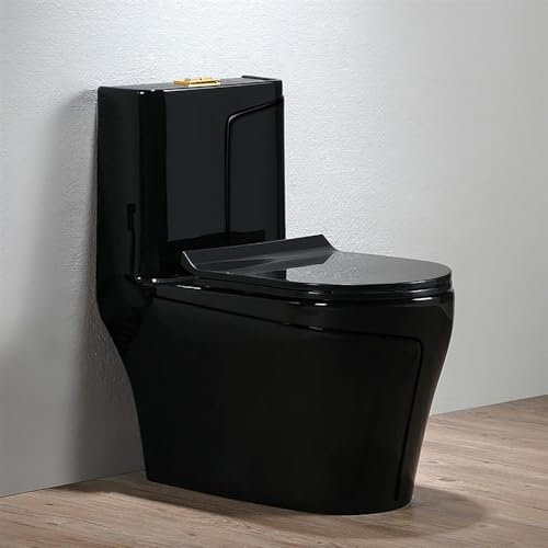 SaryEdge Toilette Intelligente Nera, Bidet Silenzioso, Altezza Comfort, Toilette Intelligente Allungata monoblocco, Toilette Super sifonica(A-690x390x740mm