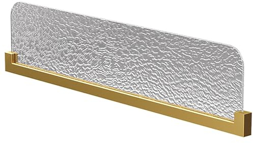 Raumteiler aus gehärtetem Glas für Restaurants, lichtdurchlässig, 80 cm, mit Metallrahmen (schwarz) – ideal für Büros und Bars