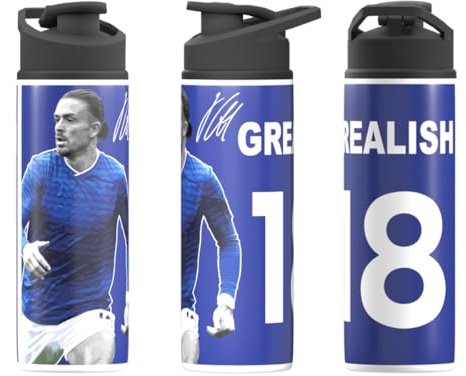 Partisan Jack Grealish Super Blues 750ml Aluminium Water Bottle – Football Fan Gift (750ml)