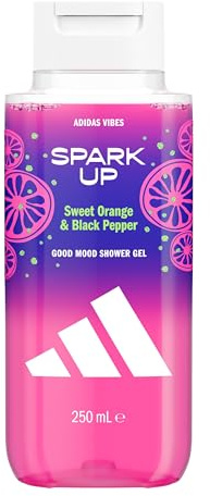 adidas Vibes Spark Up Shower Gel 250ml - Sweet Orange and Black Pepper - Fruity Fragrance