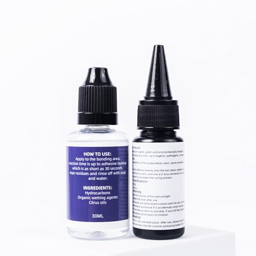 UV lamp Hair Extensions Glue 20g*1, UV Adhesive for Extensions, 30ml Glue Remover Solution, Professional Bonding and Removal Kit for Seamless Hair Applicati