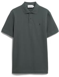 ARMEDANGELS Herren Polo aus Bio-Baumwolle MAARIO Regular Fit Space Steel XXL