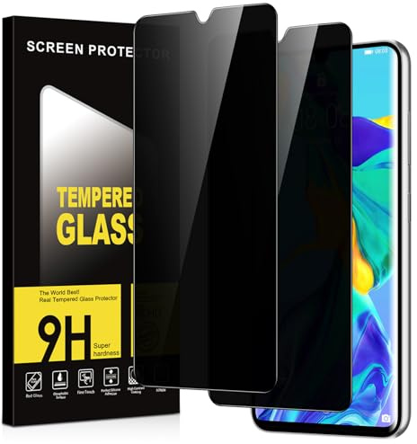 Micnkifo Verre Trempé pour Huawei P30 Anti Espion 2 Pièces,Anti-Espion Film de Protection D'écran,Dureté 9H Anti-Rayures Sans Bulles Anti-Spy Privacy Confidentialité Protecteur Vitre