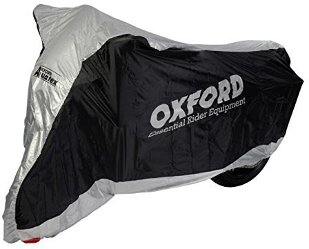 OXFORD AQUATEX MEDIUM MOTORCYCLE COVER SILVER/BLACK OF925