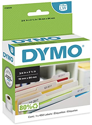 Dymo IND Klebstoff Schwarz auf Weiß Rolle 0,9 cm x 1 m 1 Rollen Rohrkennzeichnungs-Kartusche für Rhino 4200 Kit 5200 Hard Case