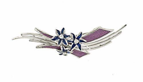 Sterling Silver and Diamond Floral Brooch