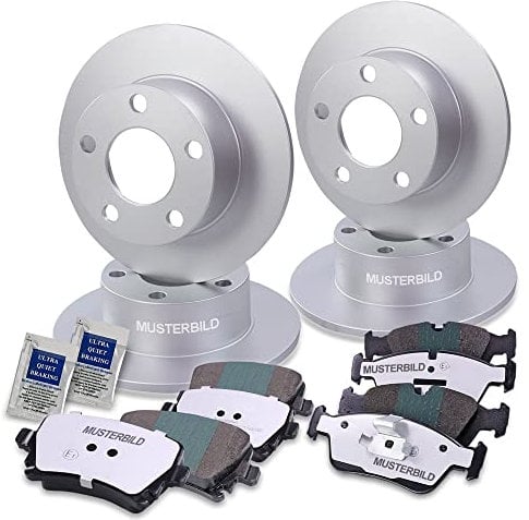 BESTPRICE Bremsenset inkl. Bremsscheiben vorne Ø 280 mm + hinten Ø 245 mm + Bremsbeläge vorne und hinten, Kompatibel mit AUDI 80 B4 (8C5) (8C2), Cabrio B3 (8G7), COUPE B3 (89, 8B3)