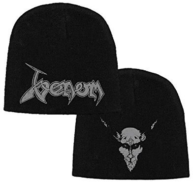 Venom Beanie Hat Cap Black Metal Band Logo Official jersey print black One Size