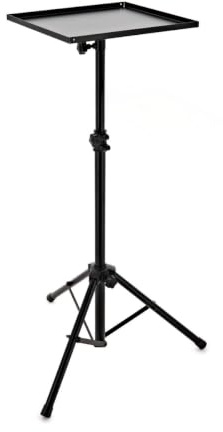 Verstellbarer Laptop-Ständer von Gear4music | Passt für Laptops, Sampler und Interfaces, Dreibeinständer mit Gummifüßen für Sicherheit, erhöhte Kanten verhindern Rutschen