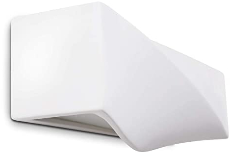hofstein Applique Suzu en céramique blanche, lampe murale avec effet up & down, 1 douille E27, applique intérieure pouvant être peinte avec les couleurs habituelles, ampoule(s) non incluse(s)