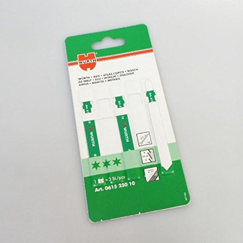 3 ST. Würth – Hoja de sierra de calar para acero inoxidable (4011231515078) Longitud 82 mm
