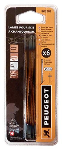 Peugeot 803202 Jeu de 6 Lames à goujons 127 x 2,41 x 0,25 mm 25 TPI